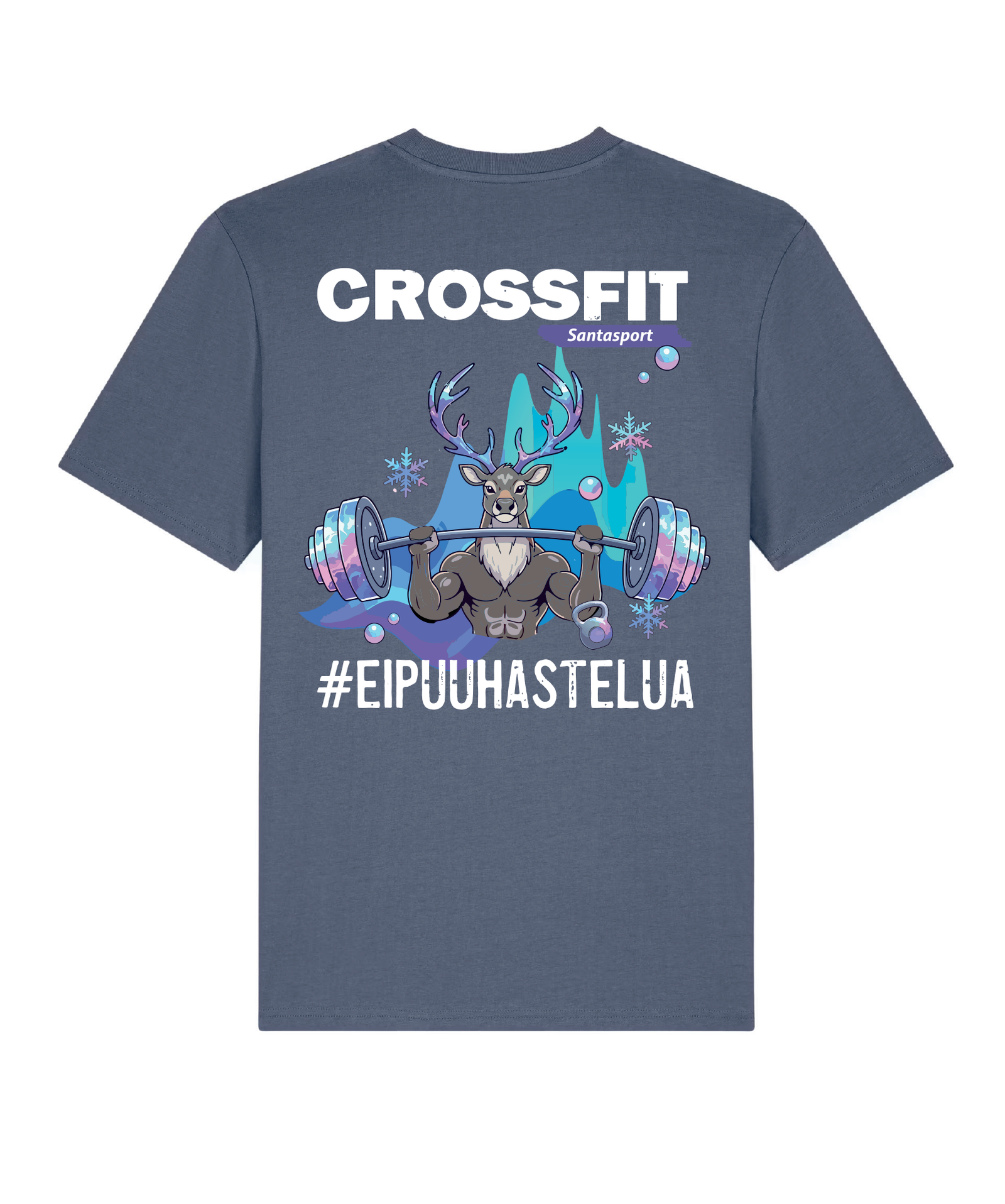 CrossFit SantaSport Reindeer Tee – Blue Grey